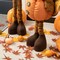 Set of 2 Lighted 37"H/24"H Fabric Turkey Standing Decor, With Telescoping Legs and Timer